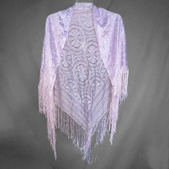 Lavender Fringe Shawl - Picture 1 of 3